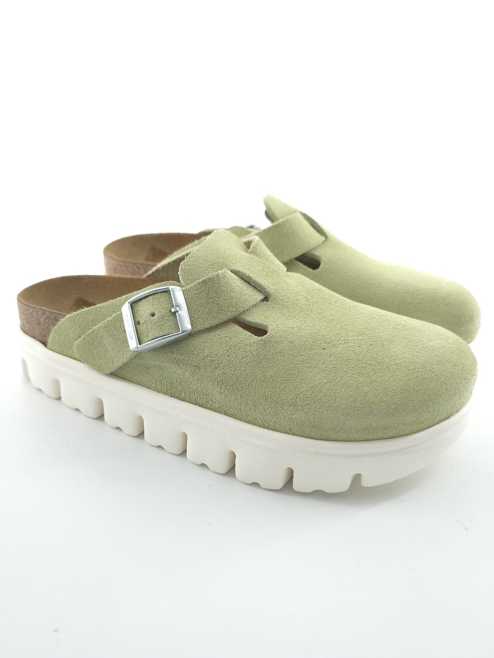 Papillio by Birkenstock Light Green Suede Clog Mule Comfort Shoes Women Size 6 - Picture 1 of 7